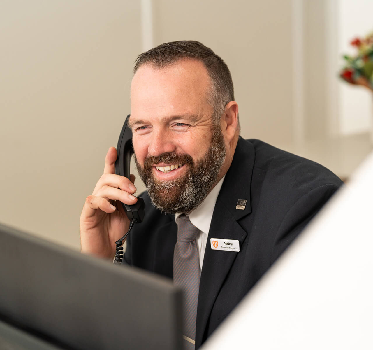 funeral director on phone call